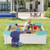 Kids Outdoor Sandbox With Oxford Cover And 4 Corner Seats White Tp10087Wh By Cw