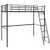 Twin Metal Loft Bed With Ladderand High Guard Rails Hu10221Dk By Cw