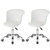 Set Of 2 Office Desk Chair With Ergonomic Backrest And Soft Padded Pu Leather Seat-White HV10329WH-2 By CW