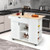 Drop Leaf Kitchen Island With Rubber Wood Top White Kc55460Wh By Cw