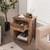 Wooden Nightstand With Slide-Out Drawer And Open Shelf-Rustic Brown HW65811GR By CW