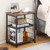3-Tier Industrial Side Table With Adjustable Mesh Shelf-Rustic Brown JV10800CF By CW