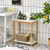 23 Inch Height 2-Tier End Table With Bamboo Frame And Bottom Shelf-White HW66175WH By CW