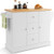 2-Door Large Mobile Kitchen Island Cart With Hidden Wheelsand 3 Drawers-White KC54247WH By CW