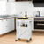 Rolling Kitchen Island Cart With Drawer And Side Hooks White Kc55322Wh By Cw