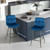 2 Pieces 29 Inch Velvet Bar Stools Set With Tufted Back And Footrests Blue Jv10701Bl 2 By Cw
