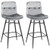 2 Pieces 29 Inch Velvet Bar Stools Set With Tufted Back And Footrests-Gray JV10701GR-2 By CW