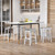 2 Pieces 26/31.5 Inch Upholstered Saddle Barstools With Padded Cushions-26 Inches JV10858GR-24 By CW