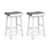 2 Pieces 26/31.5 Inch Upholstered Saddle Barstools With Padded Cushions-26 Inches JV10858GR-24 By CW