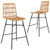 Set Of 2 Rattan Bar Stools With Sturdy Metal Frame-Yellow JV10741YW-2 By CW