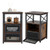 Set Of 2 Modern Nightstand With 2 Flip Drawers And Open Shelf-Rustic Brown JV10763CF-2 By CW