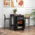 Counter Height Bar Table With Storage Cabinet And Drawer-Black JV10877BK By CW