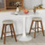 2 Pieces 26 Inch Backless Swivel Barstools With Linen Fabric Seat Beige Jv10855Be By Cw