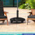 50 Lbs Patio Wicker Style Resin Umbrella Base Stand Heavy Duty With Wheels Op70852 By Cw