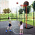 Adjustable Basketball Hoop System Stand Portable With 2 Wheels Fillable Base-Black & Red SP37909RE By CW