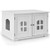 Large Wooden Cat Litter Box Enclosure Hidden Cat Washroom With Divider White PS7425WH By CW