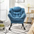 Modern Polyester Fabric Lazy Chair With Steel Frame And Side Pocket-Navy NP10118NY By CW