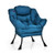 Modern Polyester Fabric Lazy Chair With Steel Frame And Side Pocket-Navy NP10118NY By CW