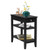 Side End Table With Drawer And 2-Tier Open Storage Shelves For Space Saving-Black JV10197BK By CW
