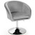 360 Degree Swivel Makeup Stool Accent Chair With Round Back And Metal Base-Gray JV10113HS By CW