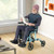 Folding Rollator Walker With Seat And Wheels Supports Up To 300 Lbs Navy Jh10013Ny By Cw