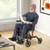 Folding Rollator Walker With Seat And Wheels Supports Up To 300 Lbs Red Jh10013Re By Cw