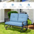 2 Seats Outdoor Swing Glider Chair With Comfortable Cushions-Blue NP10178NY By CW