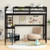 Twin Size Loft Bed Frame With Desk Angled And Built In Ladder Espresso Hy10012Dc By Cw