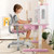 Adjustable Desk Chair With Auto Brake Casters For Kids-Pink HY10040PK By CW