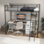 Metal Loft Twin Bed Frame Single High Loft Bed Black Hu10434Dk By Cw