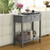 Narrow Console Table With Drawers And Open Storage Shelf-Gray HW65113GR By CW