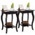 Set Of 2 Side Table End Table Night Stand With Shelf-Brown HW65646CF-2 By CW