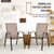 2 Pcs Patio Chairs Outdoor Dining Chair With Armrest-Brown HW63630BN-2 By CW