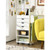 Wooden Utility Rolling Craft Storage Cart With Lockable Casters White Hw67316Wh By Cw