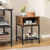 Industrial Nightstand End Side Table With Mesh Shelf Hw65663 By Cw