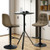2 Pieces Adjustable Bar Stools Swivel Counter Height Linen Chairs Brown Hw66212Bn 2 By Cw