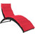 Folding Patio Rattan Portable Lounge Chair Chaise With Cushion-Red HW68672RE By CW