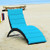 Folding Patio Rattan Portable Lounge Chair Chaise With Cushion-Turquoise HW68672TU By CW