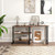 360 Rotating Sofa Side Table With Storage Shelves And Wheels Rustic Brown Hw63073Cf By Cw
