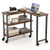360° Rotating Sofa Side Table With Storage Shelves And Wheels-Rustic Brown HW63073CF By CW
