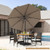 9 Ft Outdoor Market Patio Table Umbrella Push Button Tilt Crank Lift-Tan OP70751CF By CW
