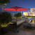 10' Solar Led Lighted Patio Market Umbrella Shade Tilt Adjustment Crank-Dark Red OP70706WN By CW