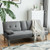 Convertible Folding Futon Sofa Bed Fabric With 2 Cup Holders-Light Gray HW66916SL By CW