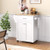 Utility Rolling Storage Cabinet Kitchen Island Cart With Spice Rack White Hw65691Wh By Cw