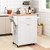 Utility Rolling Storage Cabinet Kitchen Island Cart With Spice Rack-White HW65691WH By CW