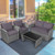 4 Pieces Patio Rattan Furniture Set Sofa Table With Storage Shelf Cushion Gray Hw67841Agr By Cw