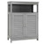 Wood Freestanding Bathroom Storage Cabinet With Double Shutter Door-Gray HW65847GR By CW
