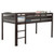 Wooden Twin Low Loft Bunk Bed With Guard Rail And Ladder-Dark Brown HW66935ES By CW