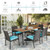 7Pcs Patio Rattan Cushioned Dining Set With Umbrella Hole-Turquoise HW65409ATU+ By CW