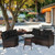 4 Pieces Outdoor Cushioned Rattan Furniture Set Black Hw68655Dka By Cw